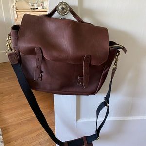 Frank and Oak leather messenger bag